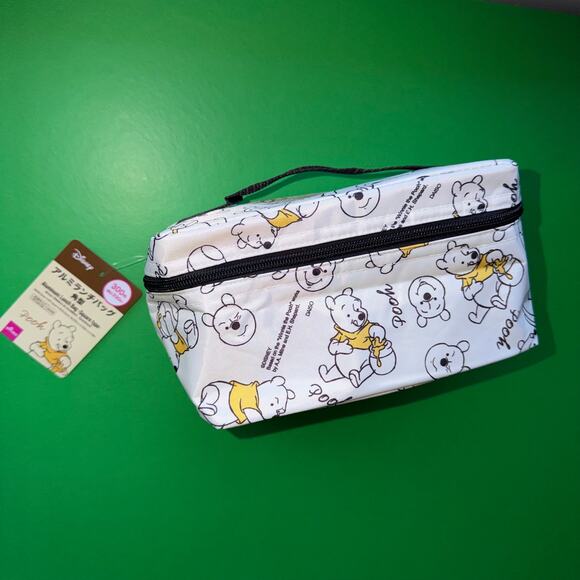 Disney Winnie Pooh Bear Insulated Lunch Bag Tote Drink Carrier Set Daiso Japan - Picture 5 of 9